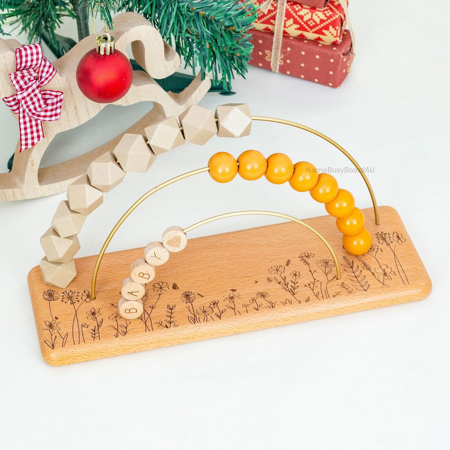 Wooden Baby Name Abacus, Toddler Counting Toys, Montessori Toys for Kids, Christmas Gifts for Kids,Personalized Gifts