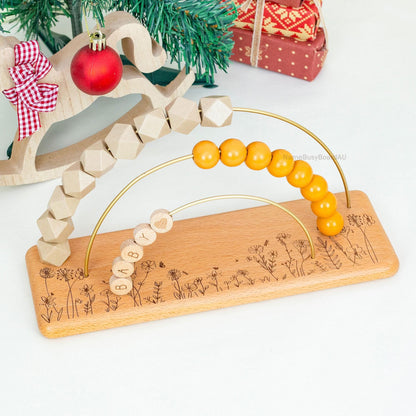 Wooden Baby Name Abacus, Toddler Counting Toys, Montessori Toys for Kids, Christmas Gifts for Kids,Personalized Gifts
