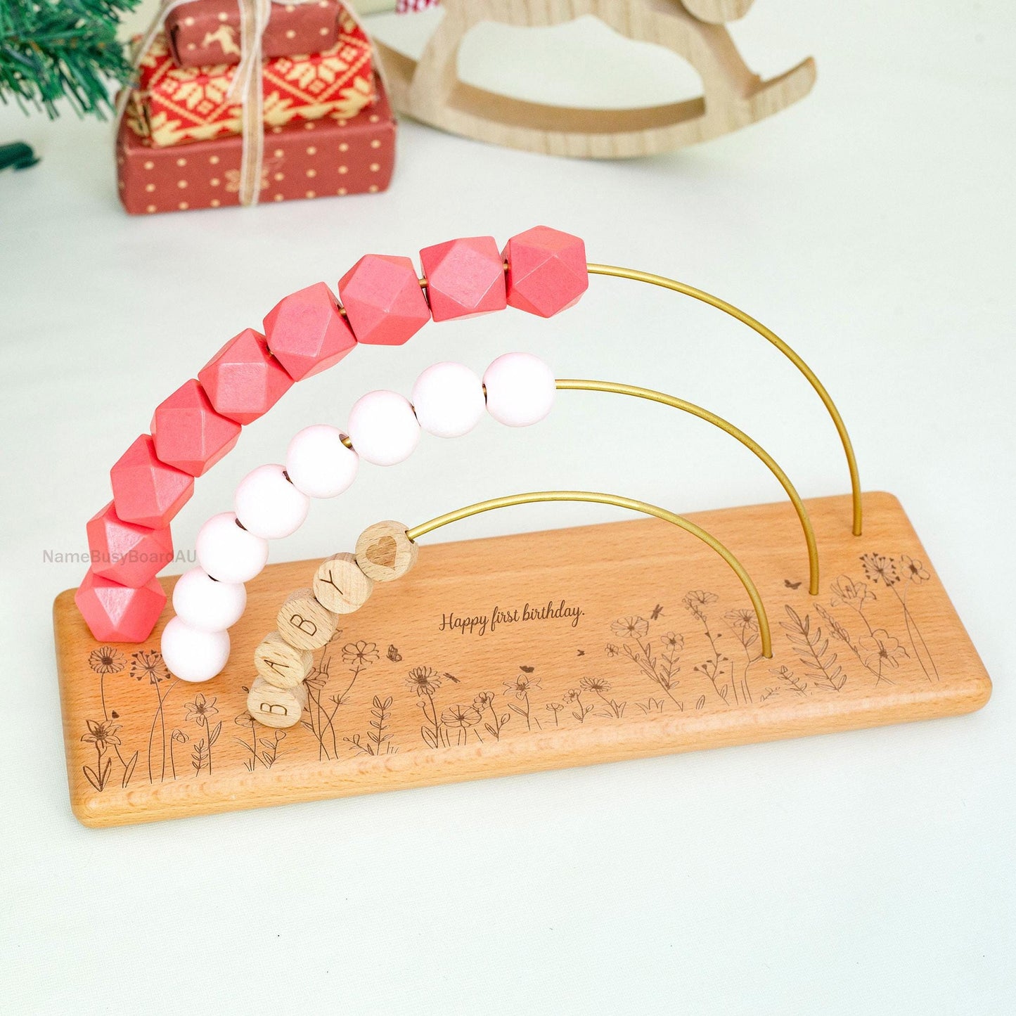 Wooden Baby Name Abacus, Toddler Counting Toys, Montessori Toys for Kids, Christmas Gifts for Kids,Personalized Gifts