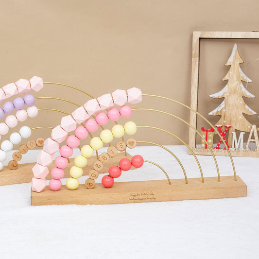 Customized rainbow name abacus,children's abacus toys,Baby Room Decor,Christmas and Birthday Gifts for Infants Aged 1-3