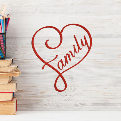 Metal Family Heart - Decorative Family Heart