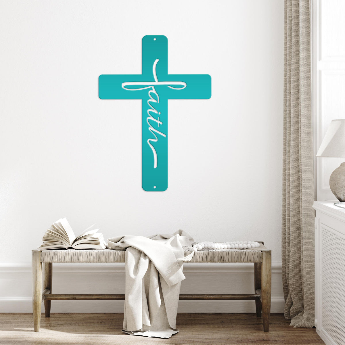Faith Cross Metal Sign