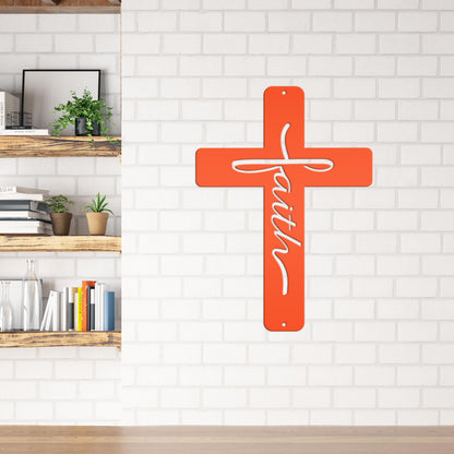 Faith Cross Metal Sign