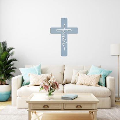 Faith Cross Metal Sign