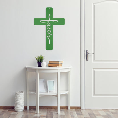 Faith Cross Metal Sign