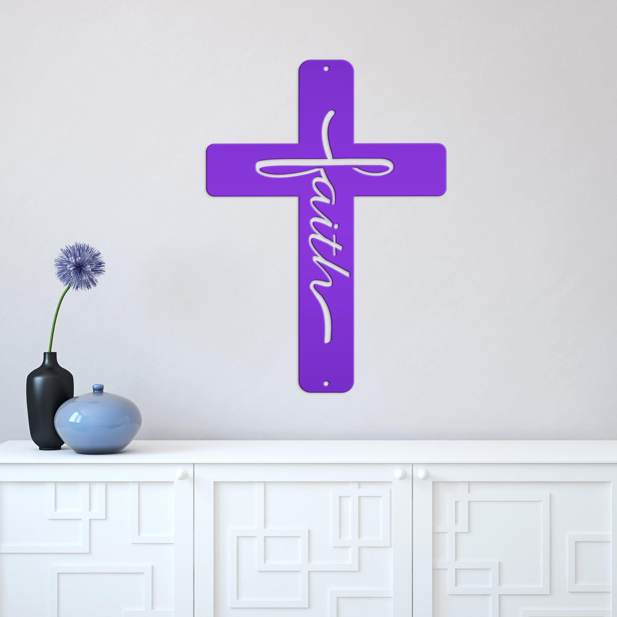 Faith Cross Metal Sign