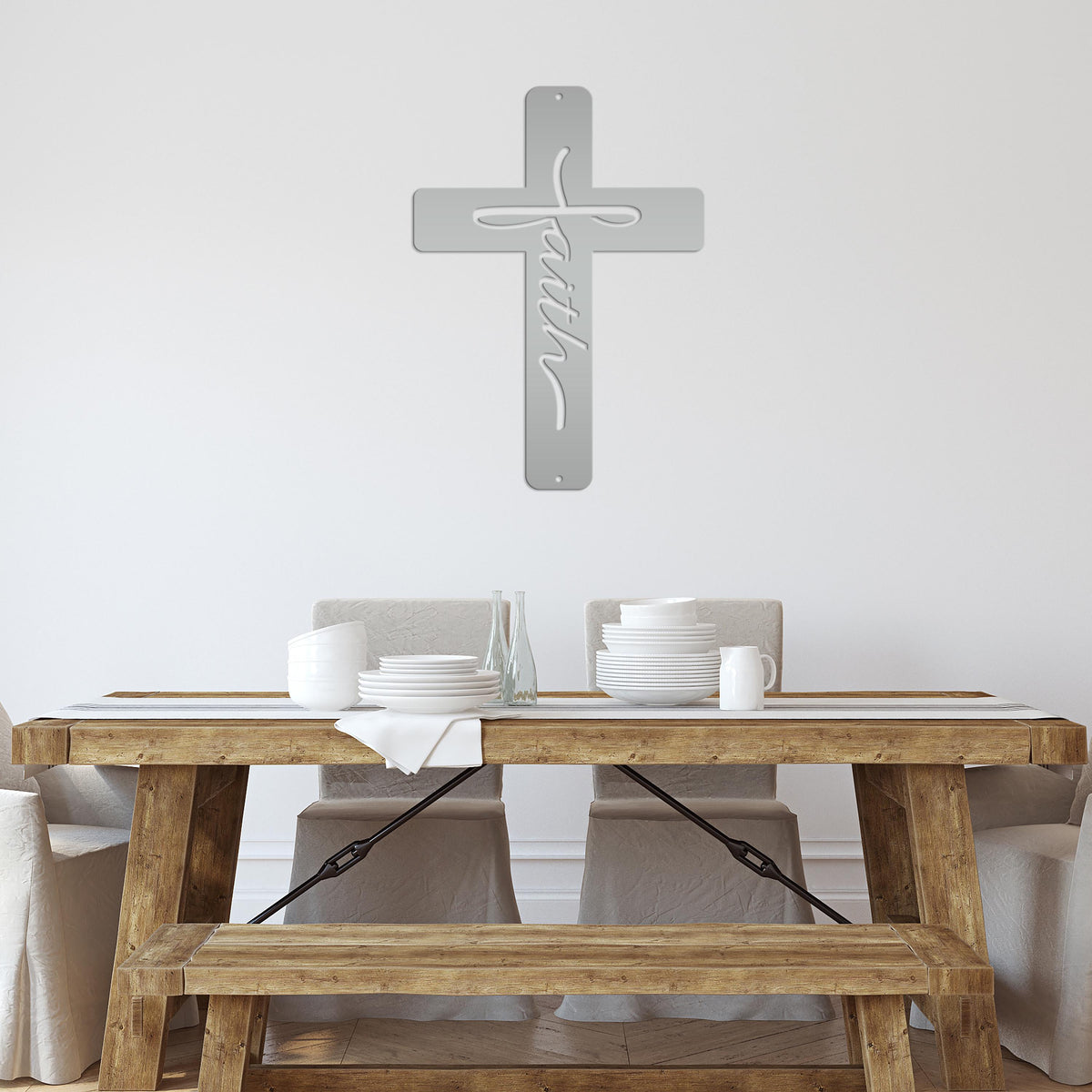 Faith Cross Metal Sign
