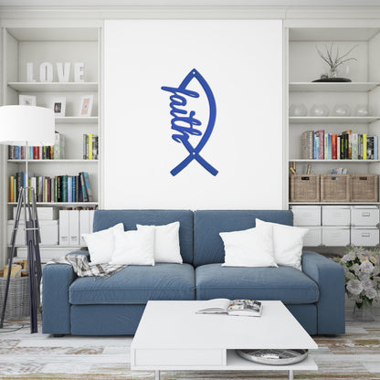 Faith Fish Jesus Fish Love Metal Sign Christian Gift Religious Gift
