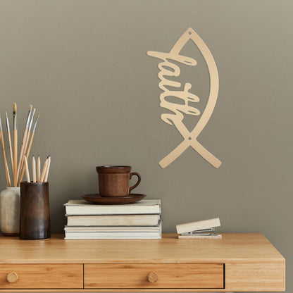 Faith Fish Jesus Fish Love Metal Sign Christian Gift Religious Gift