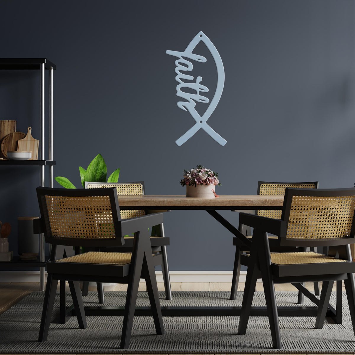 Faith Fish Jesus Fish Love Metal Sign Christian Gift Religious Gift