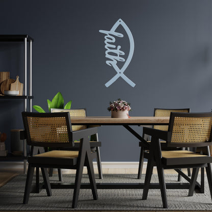 Faith Fish Jesus Fish Love Metal Sign Christian Gift Religious Gift