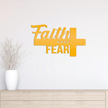 Christian Metal Sign - Faith over Fear
