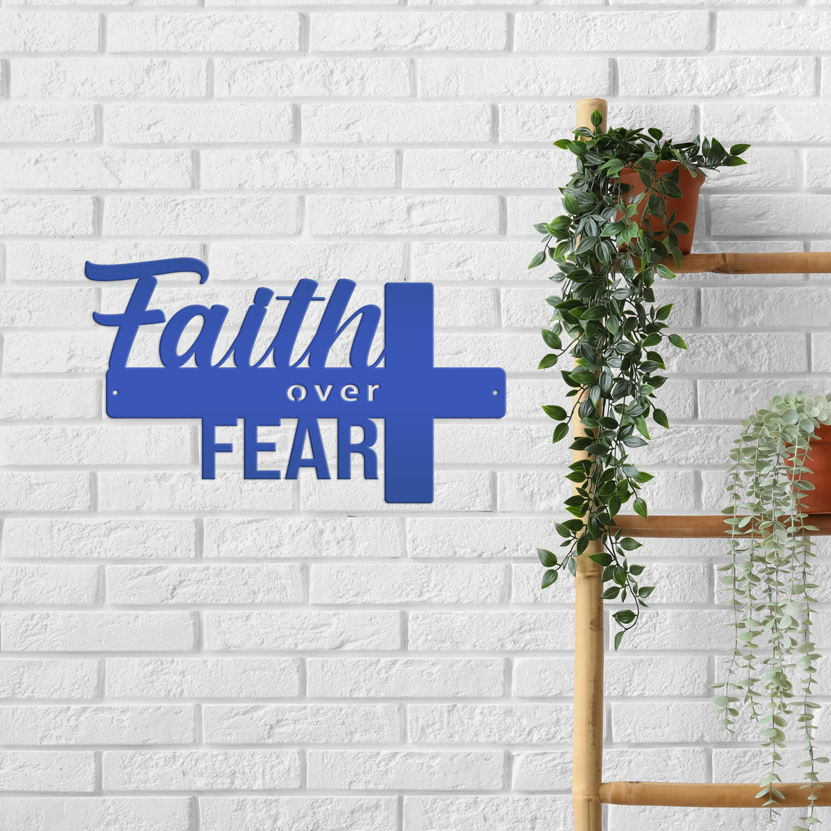 Christian Metal Sign - Faith over Fear