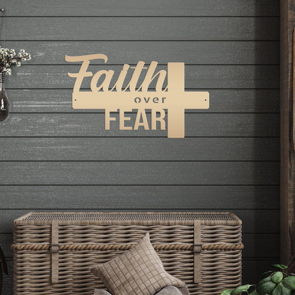 Christian Metal Sign - Faith over Fear