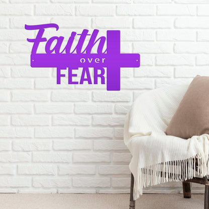 Christian Metal Sign - Faith over Fear