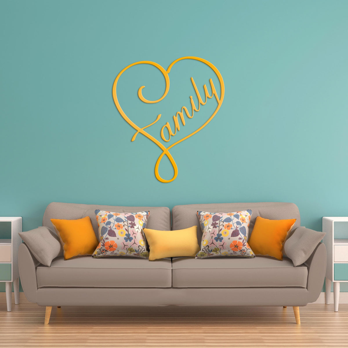Metal Family Heart - Decorative Family Heart