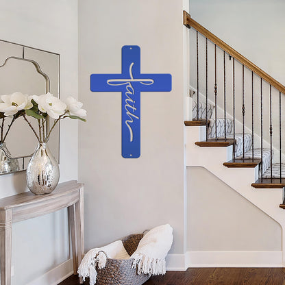 Faith Cross Metal Sign