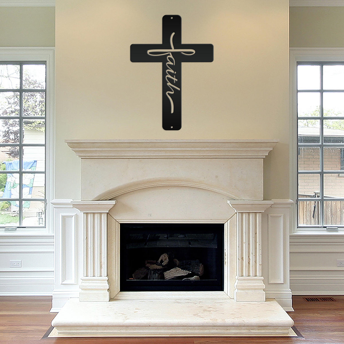 Faith Cross Metal Sign