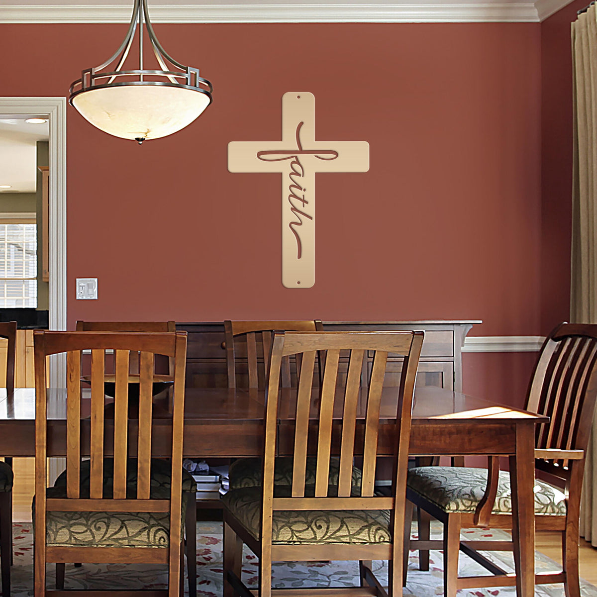 Faith Cross Metal Sign