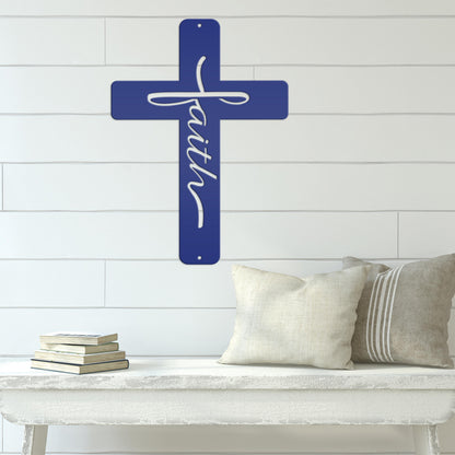 Faith Cross Metal Sign