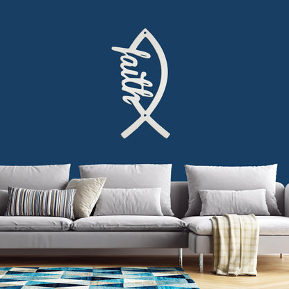 Faith Fish Jesus Fish Love Metal Sign Christian Gift Religious Gift