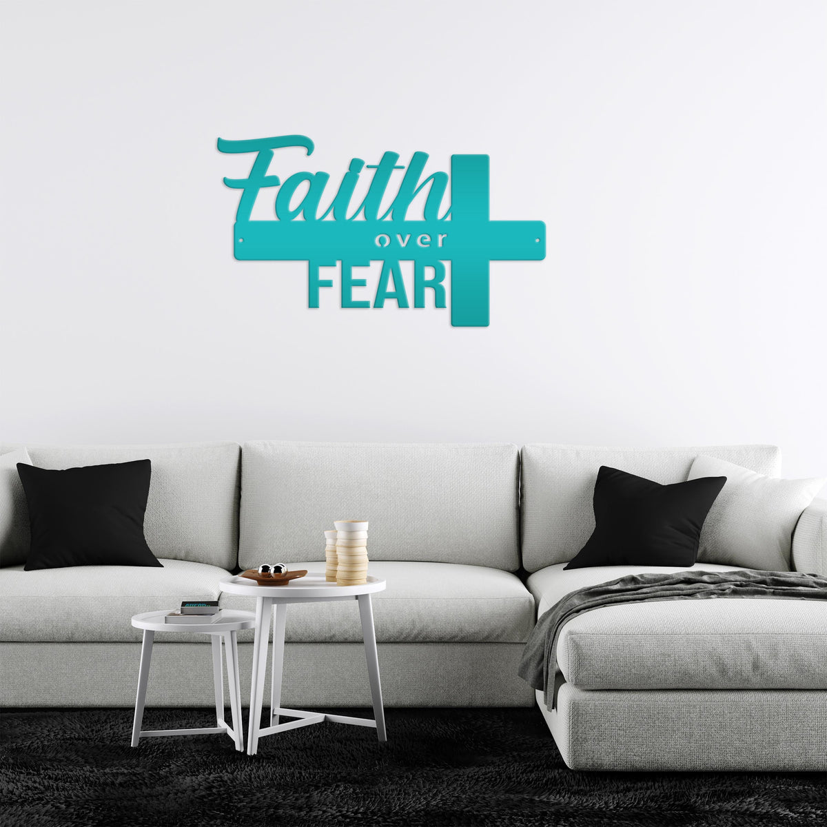 Christian Metal Sign - Faith over Fear