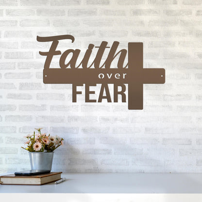 Christian Metal Sign - Faith over Fear
