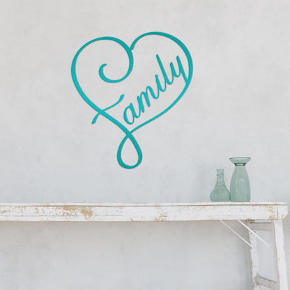 Metal Family Heart - Decorative Family Heart