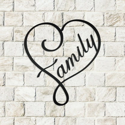 Metal Family Heart - Decorative Family Heart