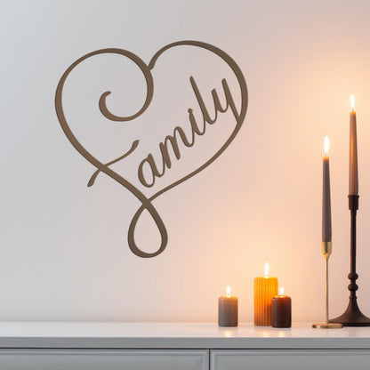 Metal Family Heart - Decorative Family Heart