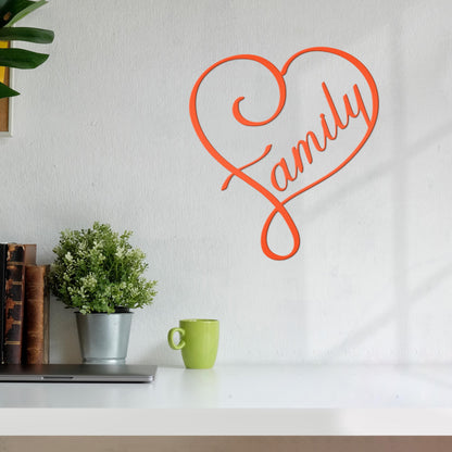 Metal Family Heart - Decorative Family Heart