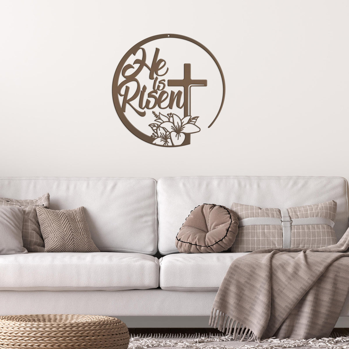 Easter Decor - He is Risen Indeed - Unique Christian Metal Art