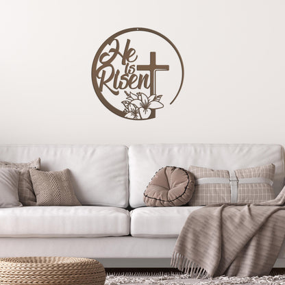 Easter Decor - He is Risen Indeed - Unique Christian Metal Art