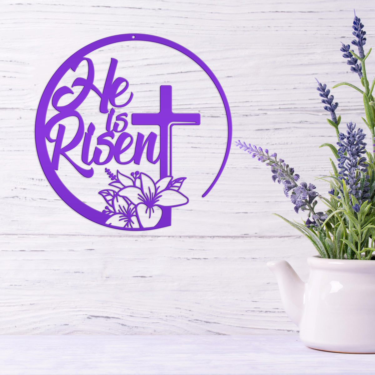 Easter Decor - He is Risen Indeed - Unique Christian Metal Art