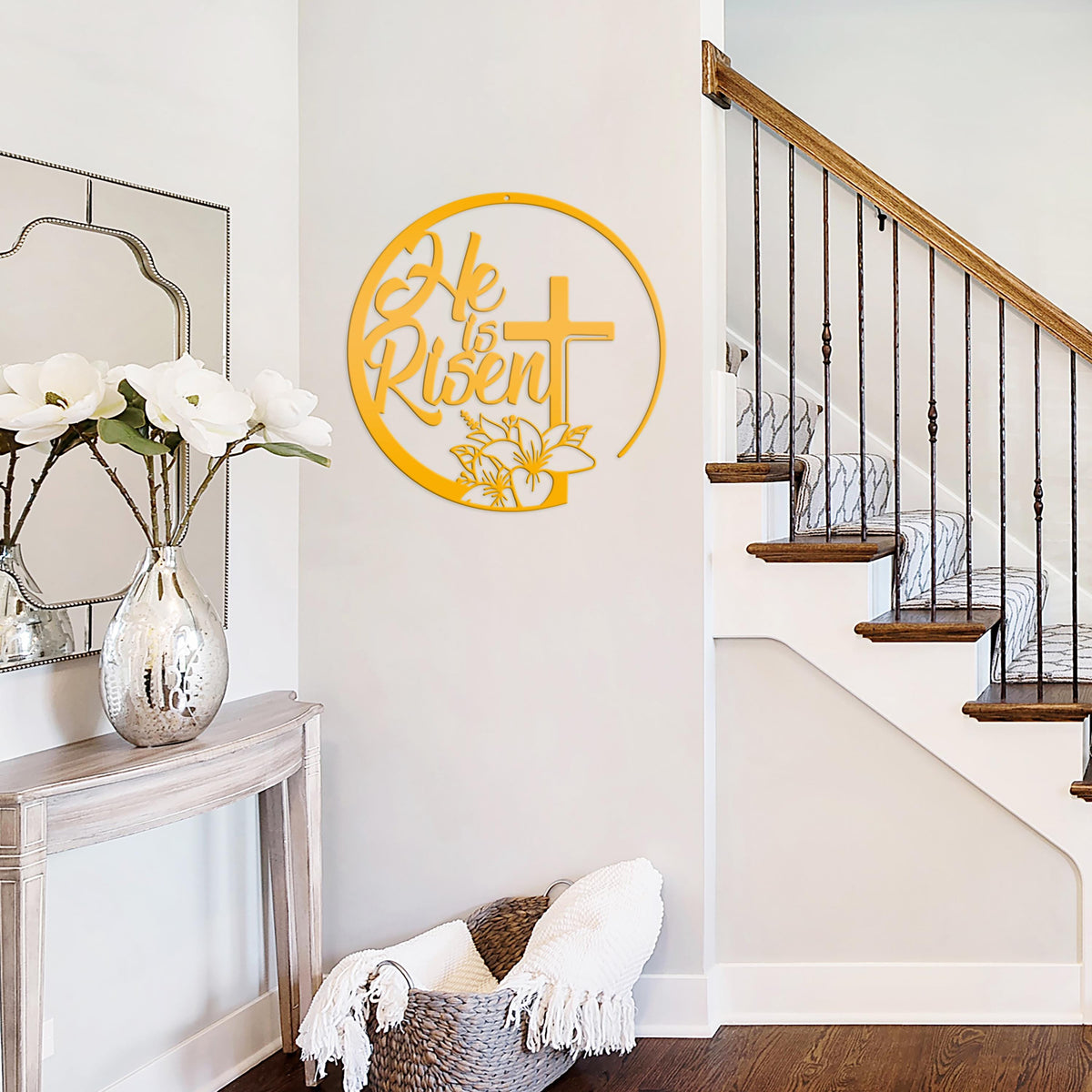 Easter Decor - He is Risen Indeed - Unique Christian Metal Art