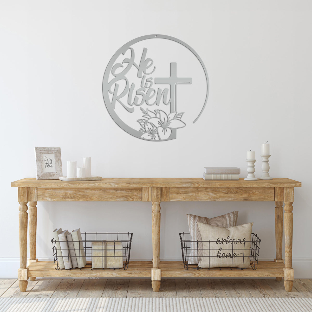 Easter Decor - He is Risen Indeed - Unique Christian Metal Art