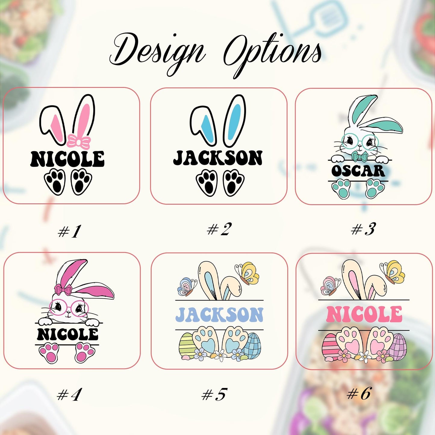 Personalized Easter Bunny Stainless Steel Lunch Box, Kids Easter Basket