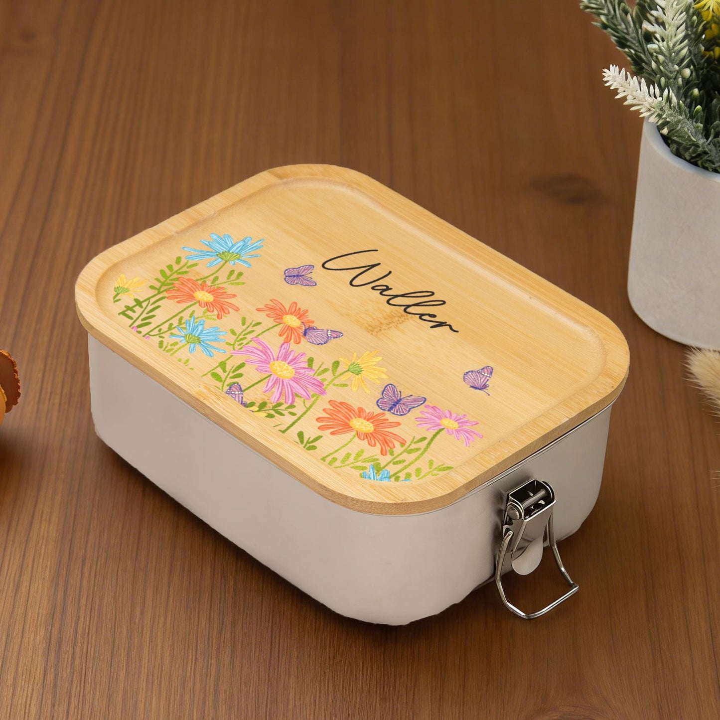 Personalized Stainless Steel Lunch Box, Kids School Picnic Snack Container, Back To School,Kids Gifts