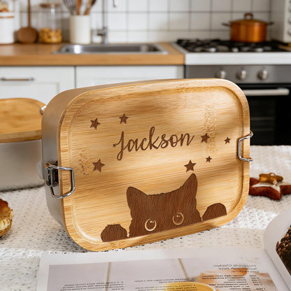 Personalized Engraved Stainless Steel Lunch Box, Eco-Friendly Divided Container for Kids, Perfect Back to School Gift, Customizable logo