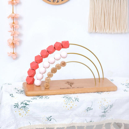 Personalized toddler name abacu, wooden rainbow abacu, custom name abacu, children birthday gift, toddler educational toy, Montessori toy