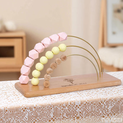 Personalized rainbow abacus,Custom Baby Gifts, toddler educational toy, toddler birthday gift