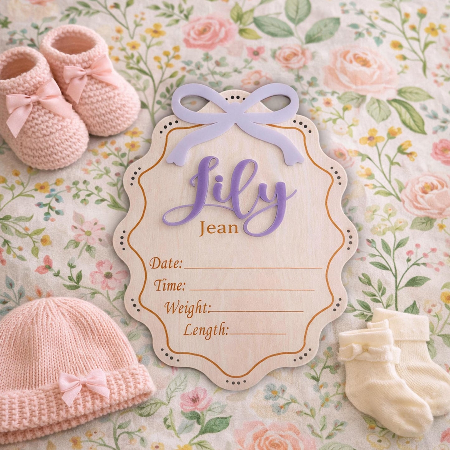 Personalised Bow Pregnancy Announcement Sign, Wooden Due Date Plaque l Baby Due Disc, Social Media Photo Prop, Coming Soon Pregnancy Gift