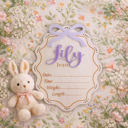 Personalised Bow Pregnancy Announcement Sign, Wooden Due Date Plaque l Baby Due Disc, Social Media Photo Prop, Coming Soon Pregnancy Gift