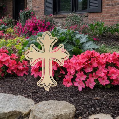 Outdoor Metal Cross Yard Decoration, Christian Yard Decor, Mother's Day Gift Idea
