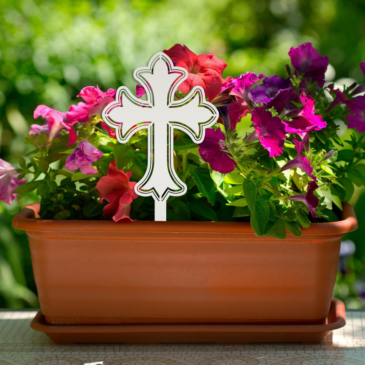 Outdoor Metal Cross Yard Decoration, Christian Yard Decor, Mother's Day Gift Idea
