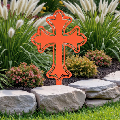 Outdoor Metal Cross Yard Decoration, Christian Yard Decor, Mother's Day Gift Idea