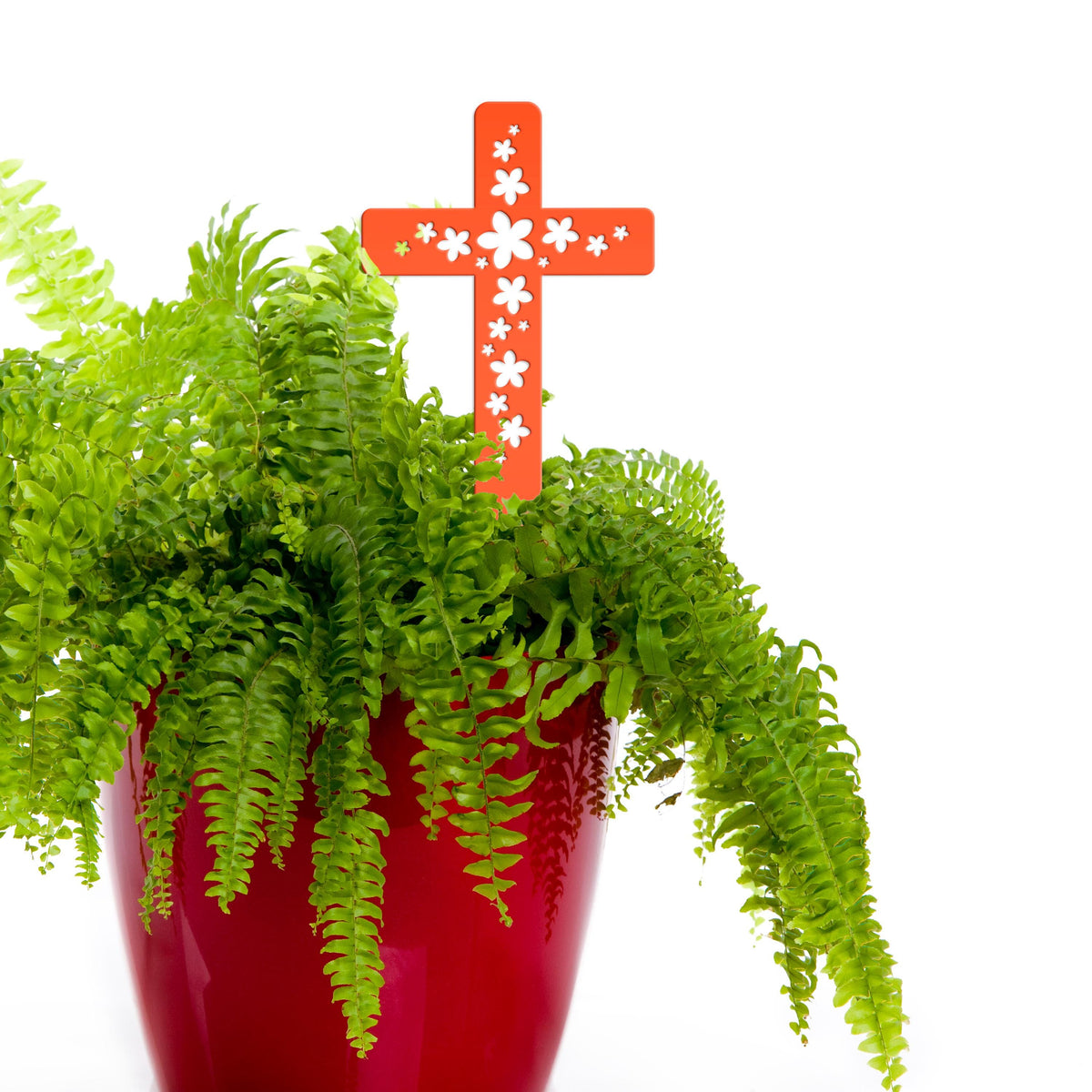 Flower Cross Metal Yard Stake - Christian/Easter Decor