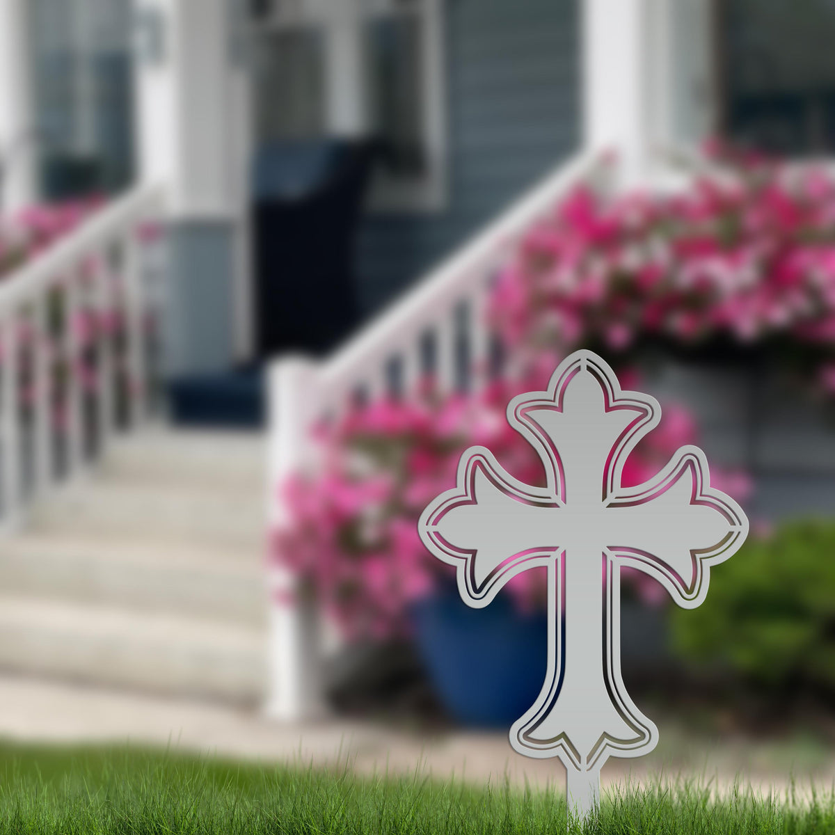 Outdoor Metal Cross Yard Decoration, Christian Yard Decor, Mother's Day Gift Idea