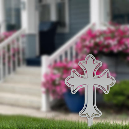 Outdoor Metal Cross Yard Decoration, Christian Yard Decor, Mother's Day Gift Idea