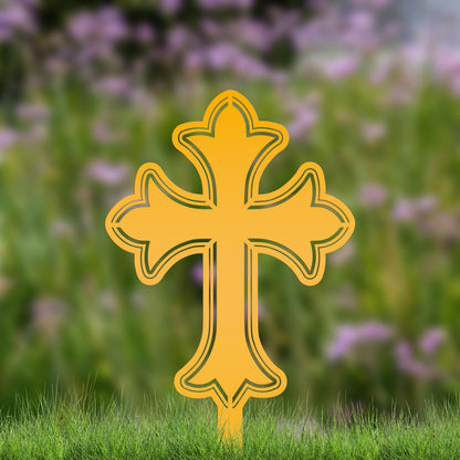 Outdoor Metal Cross Yard Decoration, Christian Yard Decor, Mother's Day Gift Idea